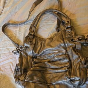 Array Metallic Silver Shoulder Bag